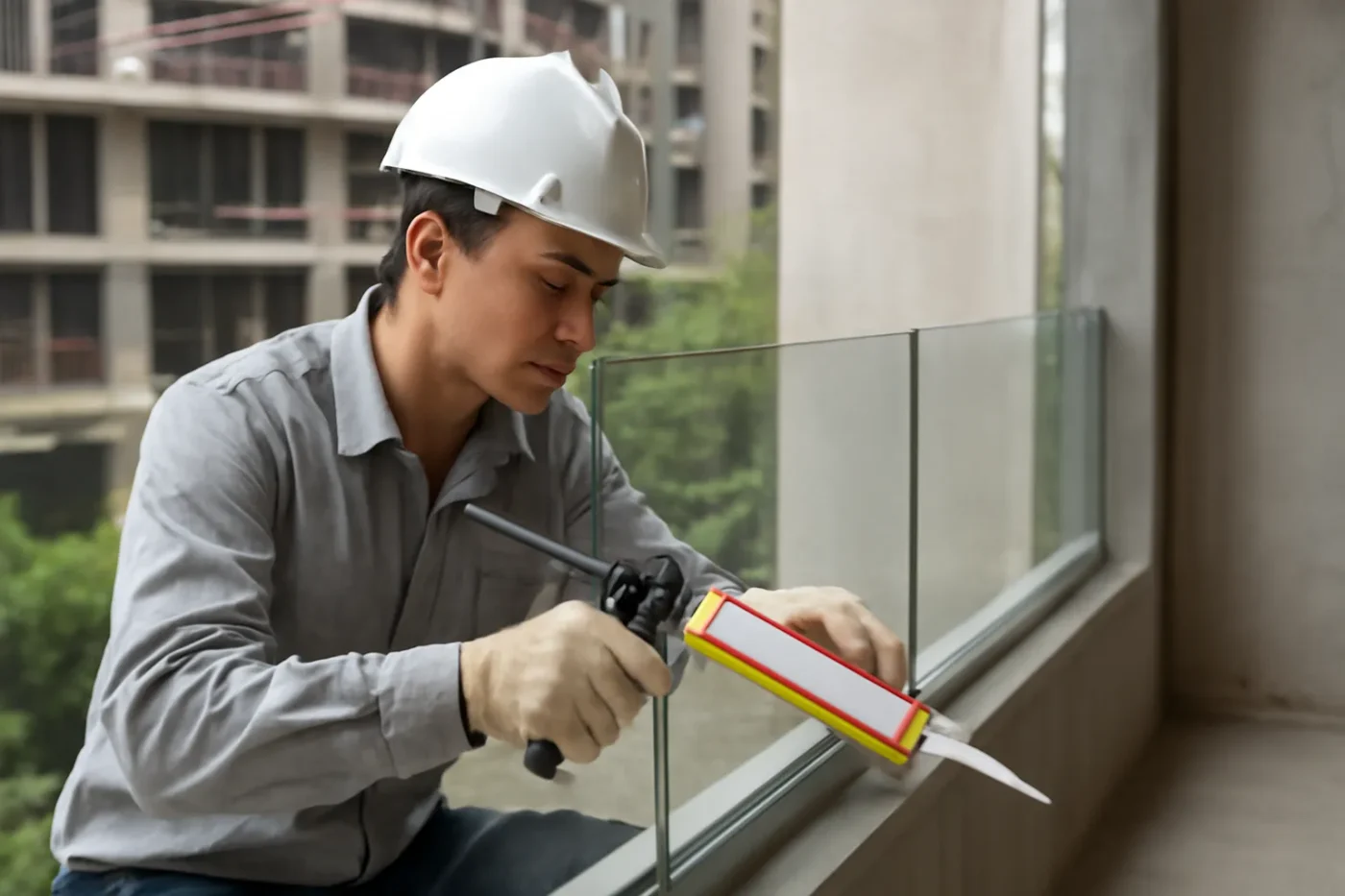 Sử dụng keo cấy thép cho lan can kính