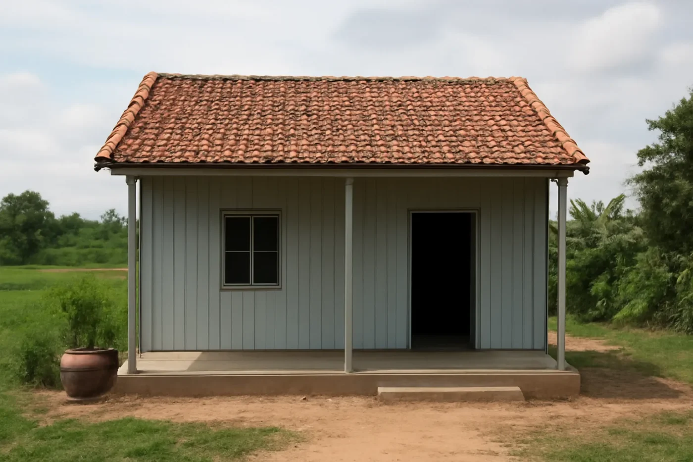 nhà tiền chế cấp 4 mái thái